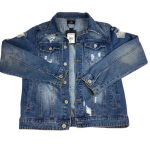 Victorious Men's Denim Blue Stylish Jean Jacket Size S